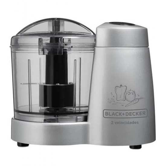 Mini Processador Black+Decker Cinza Com 2 Velocidades 120W 127V